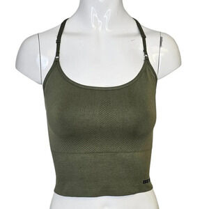 Better Bodies Womens Crop Strappy Back Tank Green Small Athletic Activewear